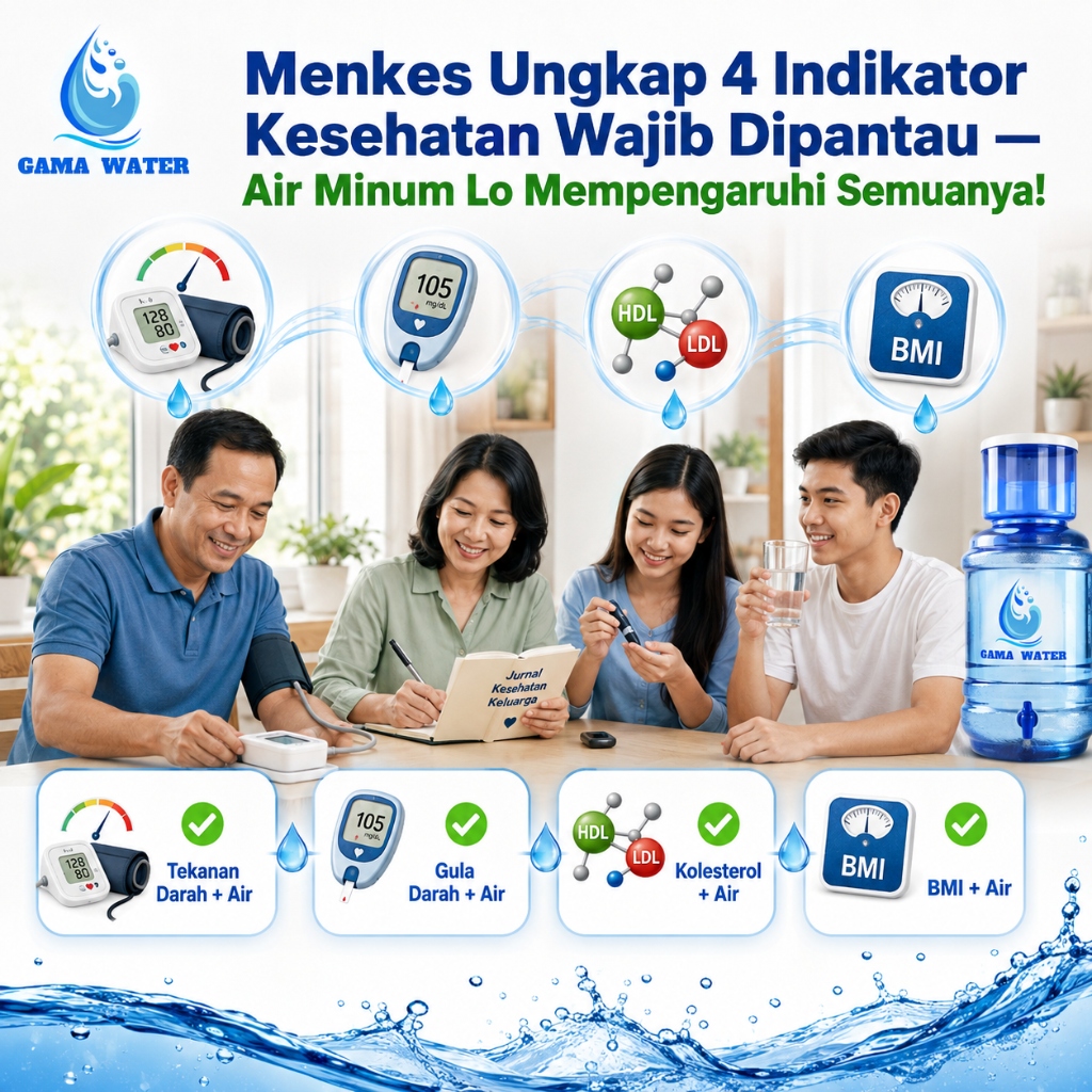 4 Indikator Kesehatan Menkes Tekanan Darah Gula Darah Kolesterol BMI Air Minum Gama Water Bandung