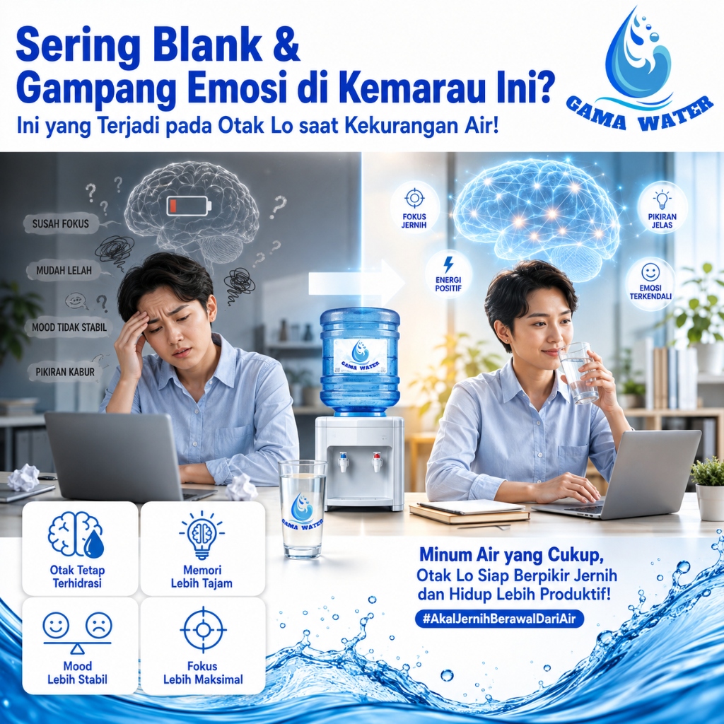 Air Minum & Kesehatan Otak: Kenapa Dehidrasi Ringan Bikin Lo Stres, Pelupa, dan Susah Mikir Jernih