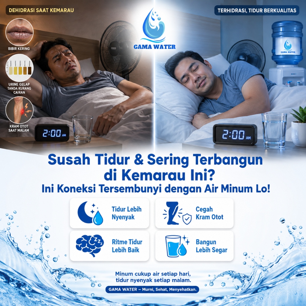 Air Minum Kualitas Tidur Nyenyak Dehidrasi Kemarau Kram Otot Gama Water Bandung