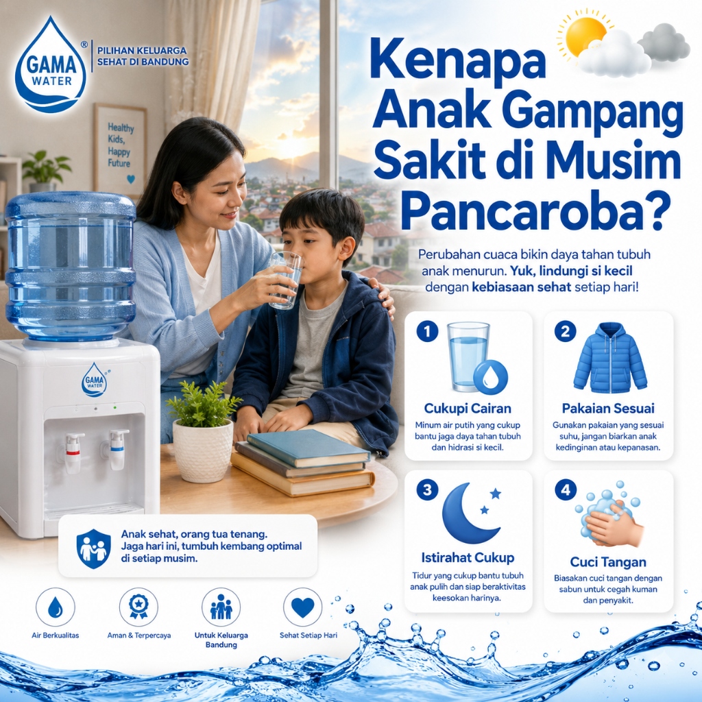 Kenapa Anak Gampang Sakit di Musim Pancaroba Perlindungan Hidrasi Air Bersih Gama Water Bandung