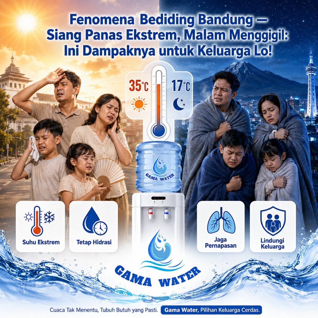 Fenomena Bediding Bandung di Kemarau 2026: Kenapa Malam Dingin tapi Siang Panas Ekstrem — dan Dampaknya pada Kebutuhan Air Minum Keluarga