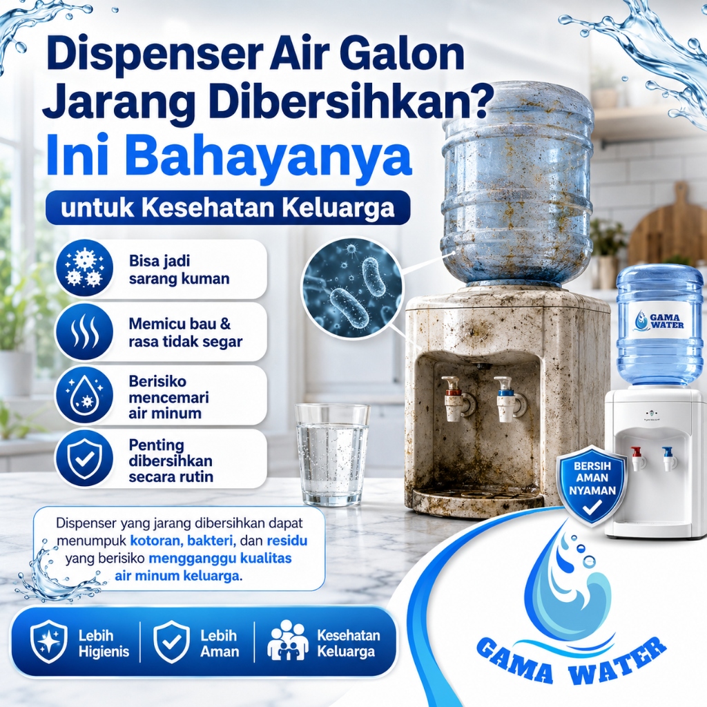Dispenser air galon jarang dibersihkan bahaya untuk kesehatan keluarga