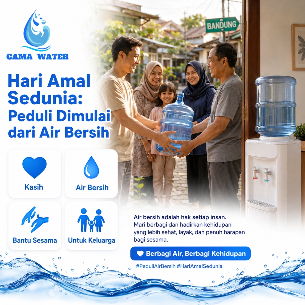 Hari Amal Sedunia Akses Air Bersih Berbagi Air Berbagi Kehidupan Gama Water Bandung