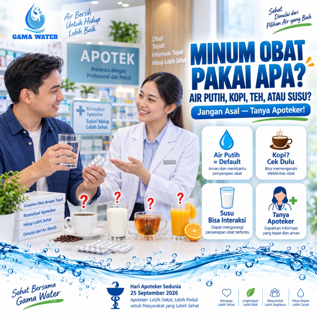 Hari Apoteker Sedunia 2026: Minum Obat Pakai Air Putih, Teh, Kopi, atau Susu?