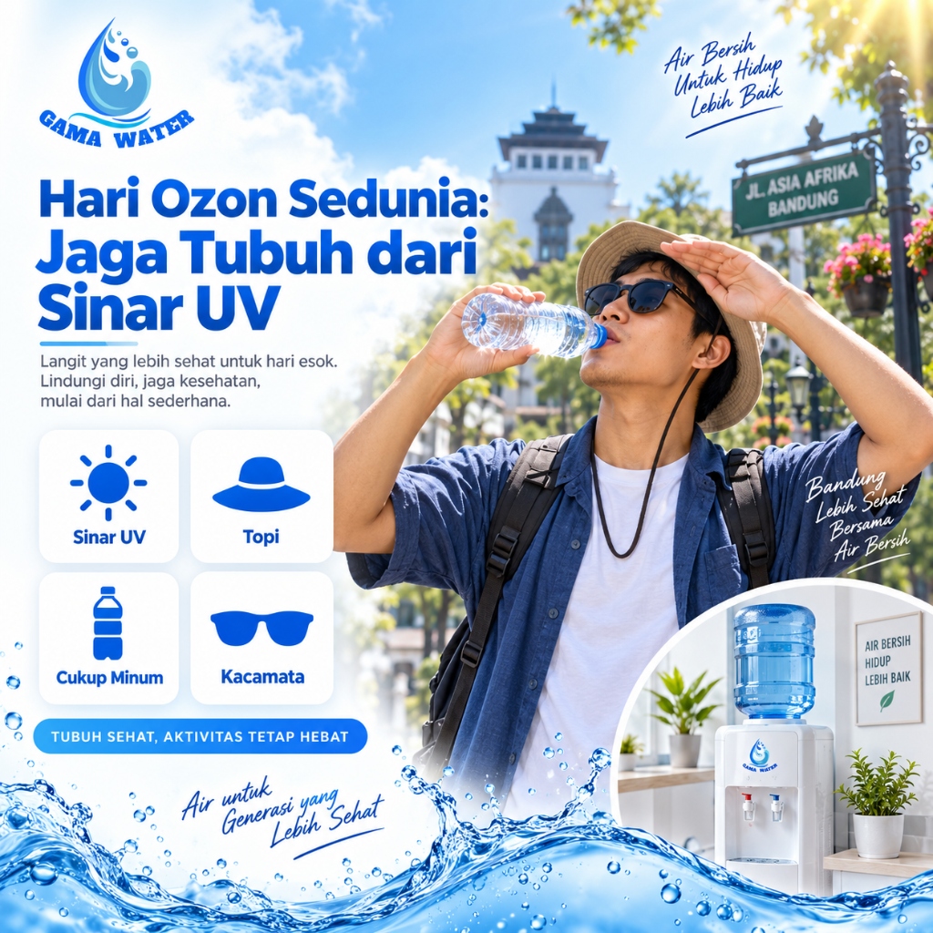 Hari Ozon Sedunia Jaga Tubuh dari Sinar UV Lindungi Kulit Cukup Minum Air Bersih Gama Water Bandung
