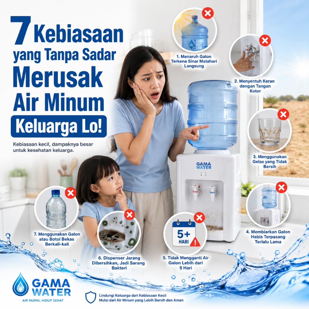 7 Kebiasaan Sehari-hari yang Tanpa Sadar Merusak Kualitas Air Minum Keluarga Lo