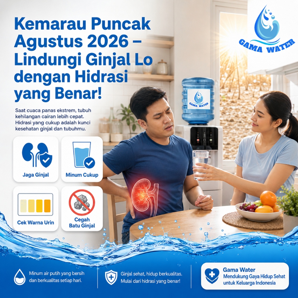 Air Minum & Kesehatan Ginjal: Kenapa Kemarau Agustus 2026 adalah Waktu Paling Berbahaya untuk Ginjal Lo