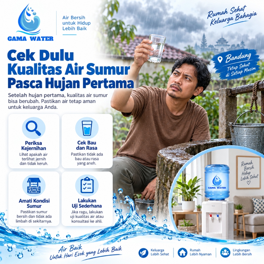 Kualitas Air Sumur Pasca Hujan Pertama, Wajib Dicek Dulu