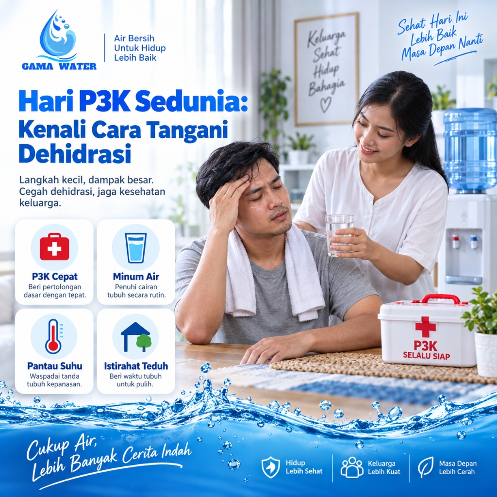 Hari P3K Sedunia Kenali Cara Tangani Dehidrasi P3K Cepat Minum Air Pantau Suhu Istirahat Teduh Gama Water Bandung