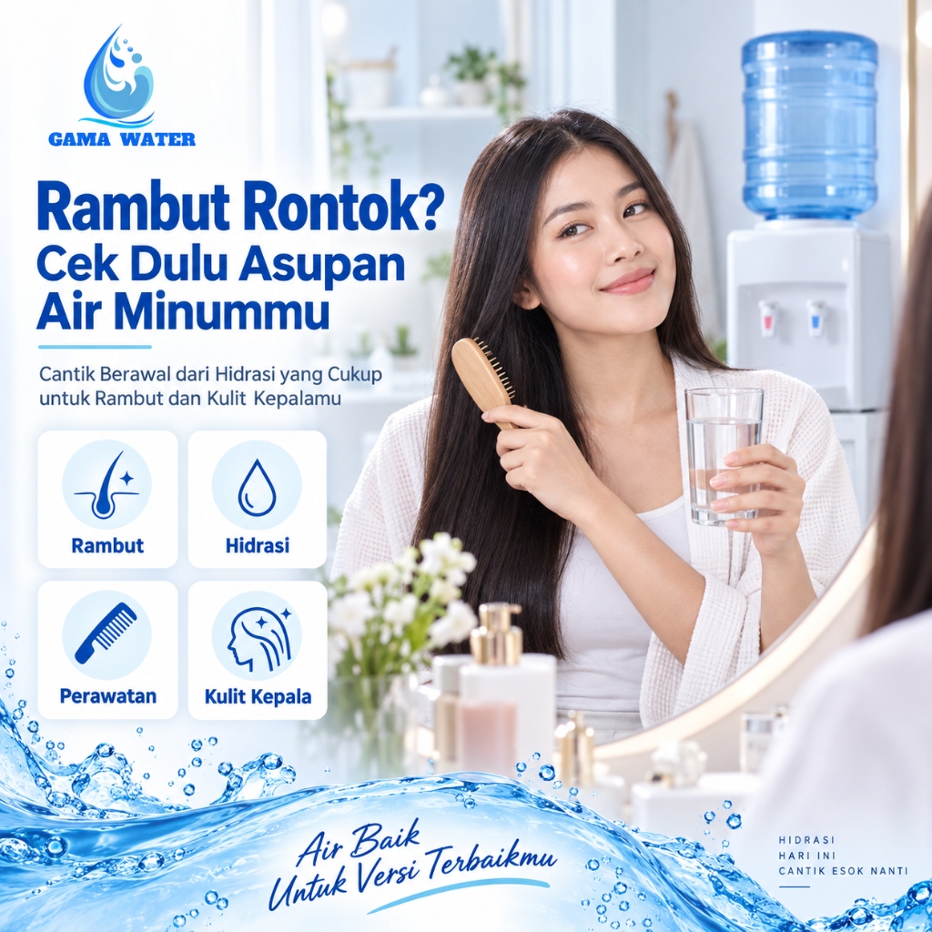 Rambut Rontok Cek Dulu Asupan Air Minummu Cantik Berawal Dari Hidrasi Gama Water Bandung