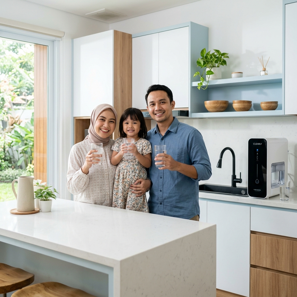 Keluarga sehat minum air murni