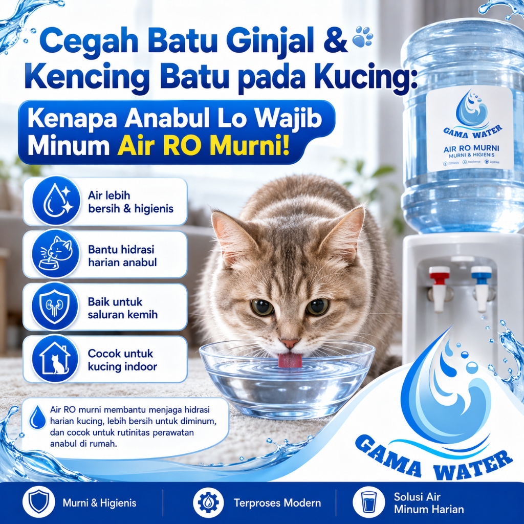 Cegah Batu Ginjal & Kencing Batu pada Kucing: Kenapa Anabul Lo Wajib Minum Air RO Murni!