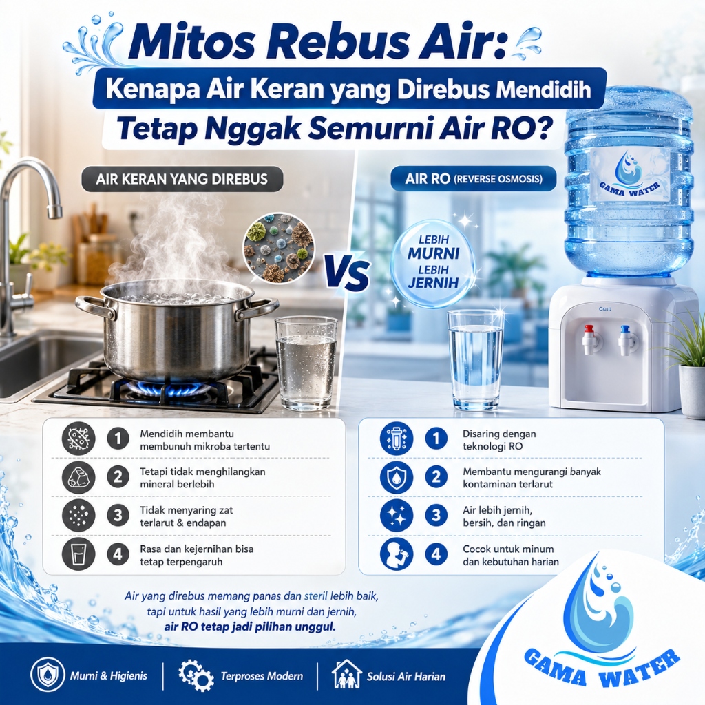Mitos Rebus Air: Kenapa Air Keran yang Direbus Mendidih Tetap Nggak Semurni Air RO?