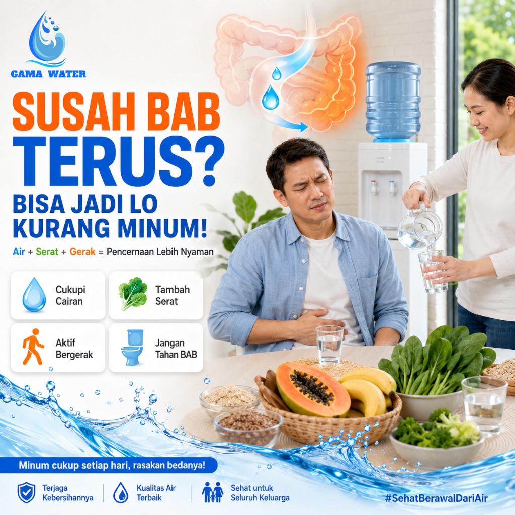 Susah BAB Sembelit Kurang Minum Kemarau Pencernaan Sehat Gama Water Bandung